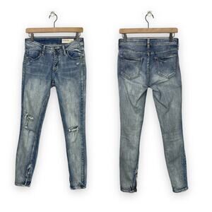 Pistola | Distressed Mid Rise Ankle Zip Skinny Casual Capsule Indie Jeans